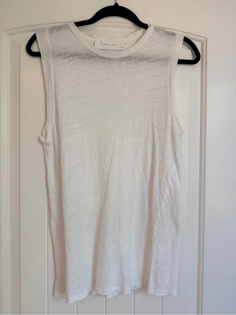 IRO White Lightweight Crew Neck Tank